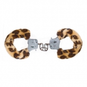 Наручники с леопардовым мехом Furry Fun Cuffs Leopard - Toy Joy - купить с доставкой во Владивостоке