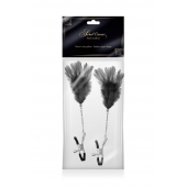 Зажимы для сосков с черными перьями Sweet Caress Feather Nipple Clumps - Sweet Caress - купить с доставкой во Владивостоке