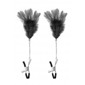 Зажимы для сосков с черными перьями Sweet Caress Feather Nipple Clumps - Sweet Caress - купить с доставкой во Владивостоке