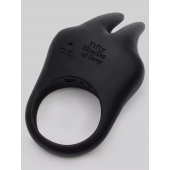 Черное эрекционное виброкольцо Sensation Rechargeable Vibrating Rabbit Love Ring - Fifty Shades of Grey - во Владивостоке купить с доставкой