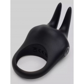 Черное эрекционное виброкольцо Sensation Rechargeable Vibrating Rabbit Love Ring - Fifty Shades of Grey - во Владивостоке купить с доставкой