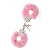 Металлические наручники с розовой меховой опушкой METAL HANDCUFF WITH PLUSH PINK - Dream Toys - купить с доставкой во Владивостоке