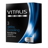 Презервативы VITALIS PREMIUM delay   cooling с охлаждающим эффектом - 3 шт. - Vitalis - купить с доставкой во Владивостоке