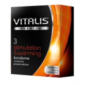 Презервативы VITALIS PREMIUM stimulation   warming с согревающим эффектом - 3 шт. - Vitalis - купить с доставкой во Владивостоке