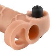 Телесная вибронасадка с кольцом Vibrating Real Feel 2 Extension - 16 см. - Pipedream - во Владивостоке купить с доставкой