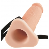 Телесный реалистичный фаллоимитатор с полостью Silicone Hollow Extension - 20 см. - Pipedream - купить с доставкой во Владивостоке