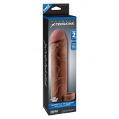 Коричневая насадка с кольцом Perfect 2 Extension with Ball Strap - 19 см. - Pipedream - во Владивостоке купить с доставкой
