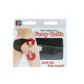 Металлические наручники с чёрной меховой опушкой - Dream Toys - купить с доставкой во Владивостоке