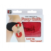 Металлические наручники с красной меховой опушкой METAL HANDCUFF WITH PLUSH RED - Dream Toys - купить с доставкой во Владивостоке