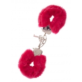 Металлические наручники с красной меховой опушкой METAL HANDCUFF WITH PLUSH RED - Dream Toys - купить с доставкой во Владивостоке