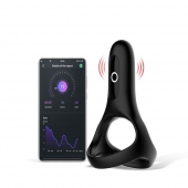 Черное виброкольцо Magic Motion Rise с подхватом мошонки - Magic Motion - во Владивостоке купить с доставкой