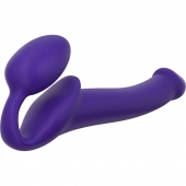 Фиолетовый безремневой страпон Silicone Bendable Strap-On - size M - Strap-on-me - купить с доставкой во Владивостоке