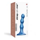 Голубая насадка Strap-On-Me Dildo Plug Balls size S - Strap-on-me - купить с доставкой во Владивостоке