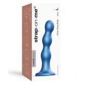 Голубая насадка Strap-On-Me Dildo Plug Balls size L - Strap-on-me - купить с доставкой во Владивостоке