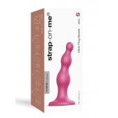Розовая насадка Strap-On-Me Dildo Plug Beads size S - Strap-on-me - купить с доставкой во Владивостоке