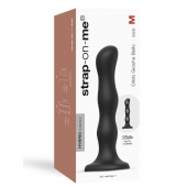 Черная насадка Strap-On-Me Dildo Geisha Balls size M - Strap-on-me - купить с доставкой во Владивостоке