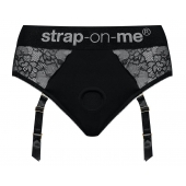 Черные трусики для насадок Diva Lingerie Harness - size L - Strap-on-me - купить с доставкой во Владивостоке
