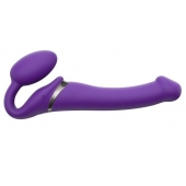 Фиолетовый безремневой вибрострапон Vibrating Bendable Strap-On - size L - Strap-on-me - купить с доставкой во Владивостоке