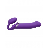 Фиолетовый безремневой вибрострапон Silicone Bendable Strap-On - size XL - Strap-on-me - купить с доставкой во Владивостоке