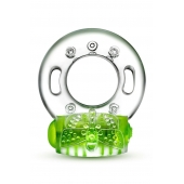 Зеленое эрекционное виброкольцо Arouser Vibrating C-Ring - Blush Novelties - во Владивостоке купить с доставкой