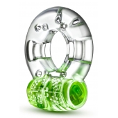 Зеленое эрекционное виброкольцо Arouser Vibrating C-Ring - Blush Novelties - во Владивостоке купить с доставкой