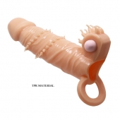 Телесная удлиняющая вибронасадка Penis Sleeve Connor - 17 см. - Baile - во Владивостоке купить с доставкой