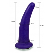 Фиолетовая гладкая изогнутая насадка-плаг - 13,3 см. - LOVETOY (А-Полимер) - купить с доставкой во Владивостоке
