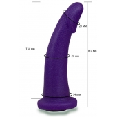 Фиолетовая гладкая изогнутая насадка-плаг - 14,7 см. - LOVETOY (А-Полимер) - купить с доставкой во Владивостоке