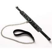 Черный ошейник с шипами и поводком - Crazy Handmade - купить с доставкой во Владивостоке