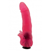 Розовая насадка для страпона с клиторальными лепестками - 18,5 см. - LOVETOY (А-Полимер) - купить с доставкой во Владивостоке
