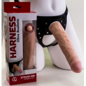 Насадка-фаллос в комплекте с трусиками Harness - 21,6 см. - LOVETOY (А-Полимер) - купить с доставкой во Владивостоке