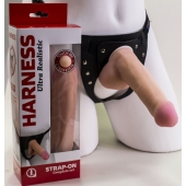Страпон Harness из двух предметов: трусики с плугом и насадка-фаллос - 17 см. - LOVETOY (А-Полимер) - купить с доставкой во Владивостоке
