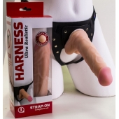 Страпон Harness из двух предметов: регулируемые трусики и насадка-фаллос - 17,5 см. - LOVETOY (А-Полимер) - купить с доставкой во Владивостоке