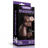 Женский темнокожий страпон Easy Strapon Set 7 Inch - 18 см. - Lovetoy - купить с доставкой во Владивостоке