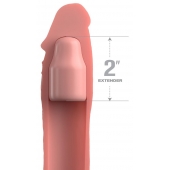 Телесная насадка-удлинитель 2 Inch Silicone X-tension with Strap - 20,3 см. - Pipedream - во Владивостоке купить с доставкой