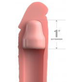 Телесная насадка-удлинитель 1 Inch Silicone X-tension - 17,8 см. - Pipedream - во Владивостоке купить с доставкой