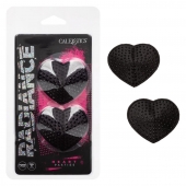 Черные пэстисы в форме сердечек Heart Pasties - California Exotic Novelties - купить с доставкой во Владивостоке