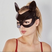 Коричневая кожаная маска  Кошечка - Sitabella - купить с доставкой во Владивостоке