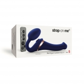 Синий безремневой страпон Multi Orgasm Size S с клиторальной стимуляцией - Strap-on-me - купить с доставкой во Владивостоке
