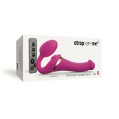 Ярко-розовый безремневой страпон Multi Orgasm Size S с клиторальной стимуляцией - Strap-on-me - купить с доставкой во Владивостоке