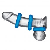 Комплект из трех голубых эрекционных колец 3-Pack Ribbed Rider Cock Ring Set - BlueLine - во Владивостоке купить с доставкой