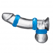 Комплект из трех голубых колец для эрекции 3-Pack Nuts   Bolts Stretch Cock Ring Set - BlueLine - во Владивостоке купить с доставкой