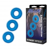 Комплект из трех голубых колец для эрекции 3-Pack Ultra-Stim Stretch Cock Rings - BlueLine - во Владивостоке купить с доставкой