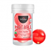 Лубрикант на масляной основе Hot Ball Beija Muito с ароматом клубники (2 шарика по 3 гр.) - HotFlowers - купить с доставкой во Владивостоке