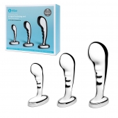 Набор из 3 стальных стимуляторов простаты Stainless Steel P-spot Training Set - b-Vibe - во Владивостоке купить с доставкой