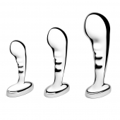 Набор из 3 стальных стимуляторов простаты Stainless Steel P-spot Training Set - b-Vibe - во Владивостоке купить с доставкой