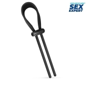 Черный ремень-лассо для усиления эрекции - Sex Expert - во Владивостоке купить с доставкой