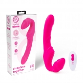Розовый безремневой страпон на радиоуправлении Strapless Together - 22 см. - Together Toy - купить с доставкой во Владивостоке