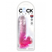 Розовый фаллоимитатор с мошонкой на присоске 6’’ Cock with Balls - 17,8 см. - Pipedream