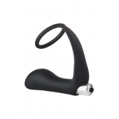 Черное эрекционное кольцо с вибропробкой Vibrating Anal Plug With Cockring - Dream Toys - во Владивостоке купить с доставкой